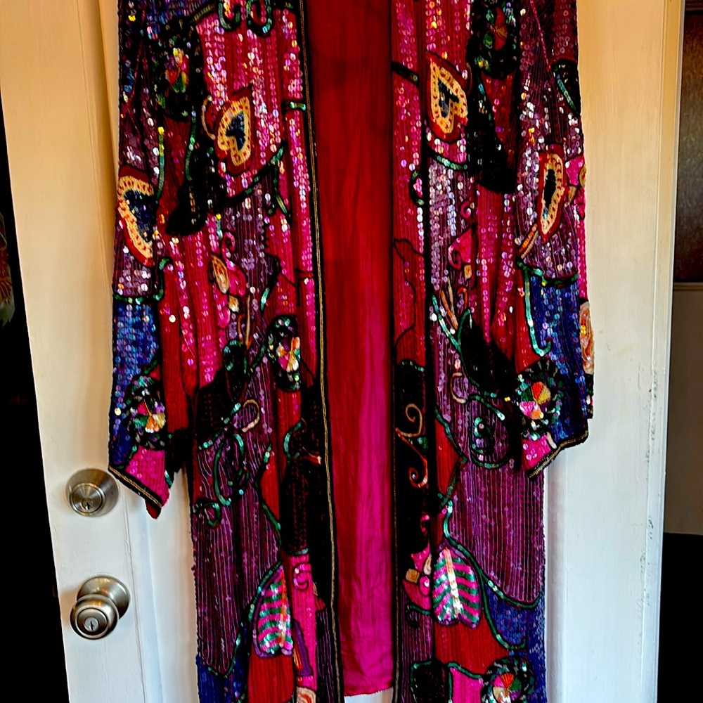 Plus Size Judith Ann sequin kimono style duster
